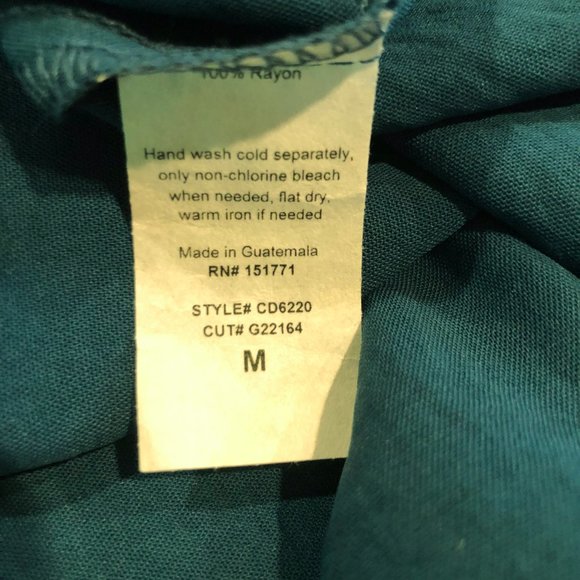 Gilli Faux Wrap Short Sleeve Dress - Fit & Flare - Size Medium - Teal Color - - Picture 12 of 12